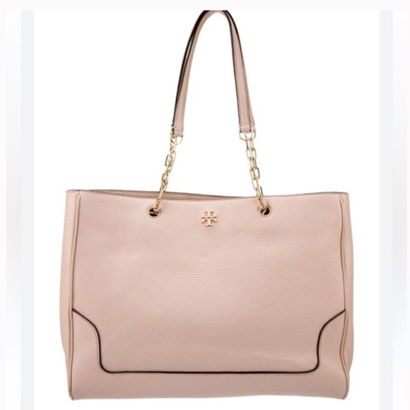 Tory Burch Carter Tote Nude Pink Pebbled Leather